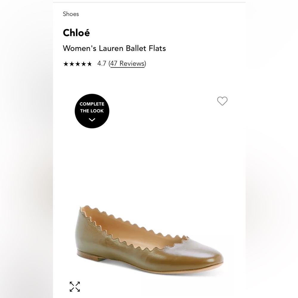 Chloe Lauren Ballet Flats in Olive Size 39